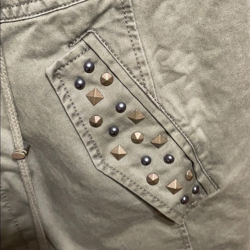 Forever 21 Studded Army Green Vest - Picture 2 of 8